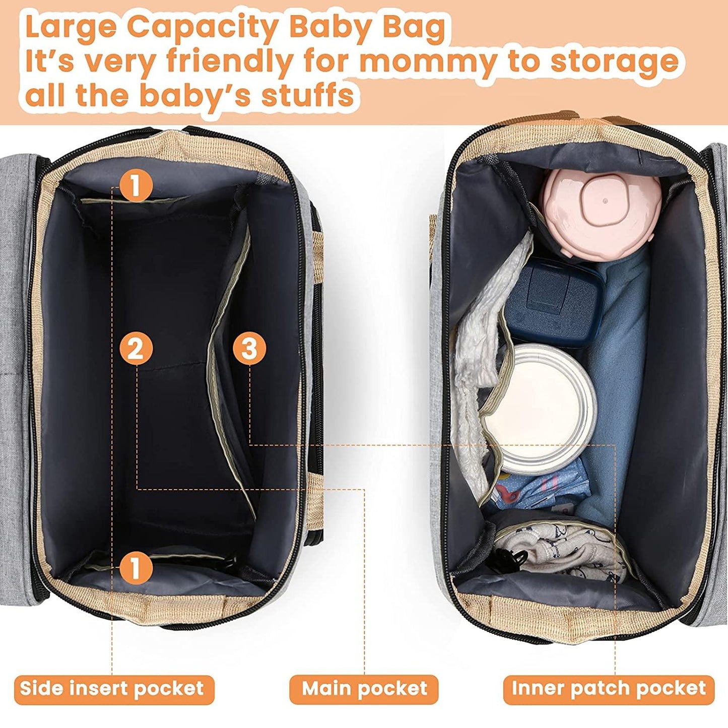 Sac à langer portatif | Berceau de voyage BabyNappy™ - Bébé aux 4 saisons