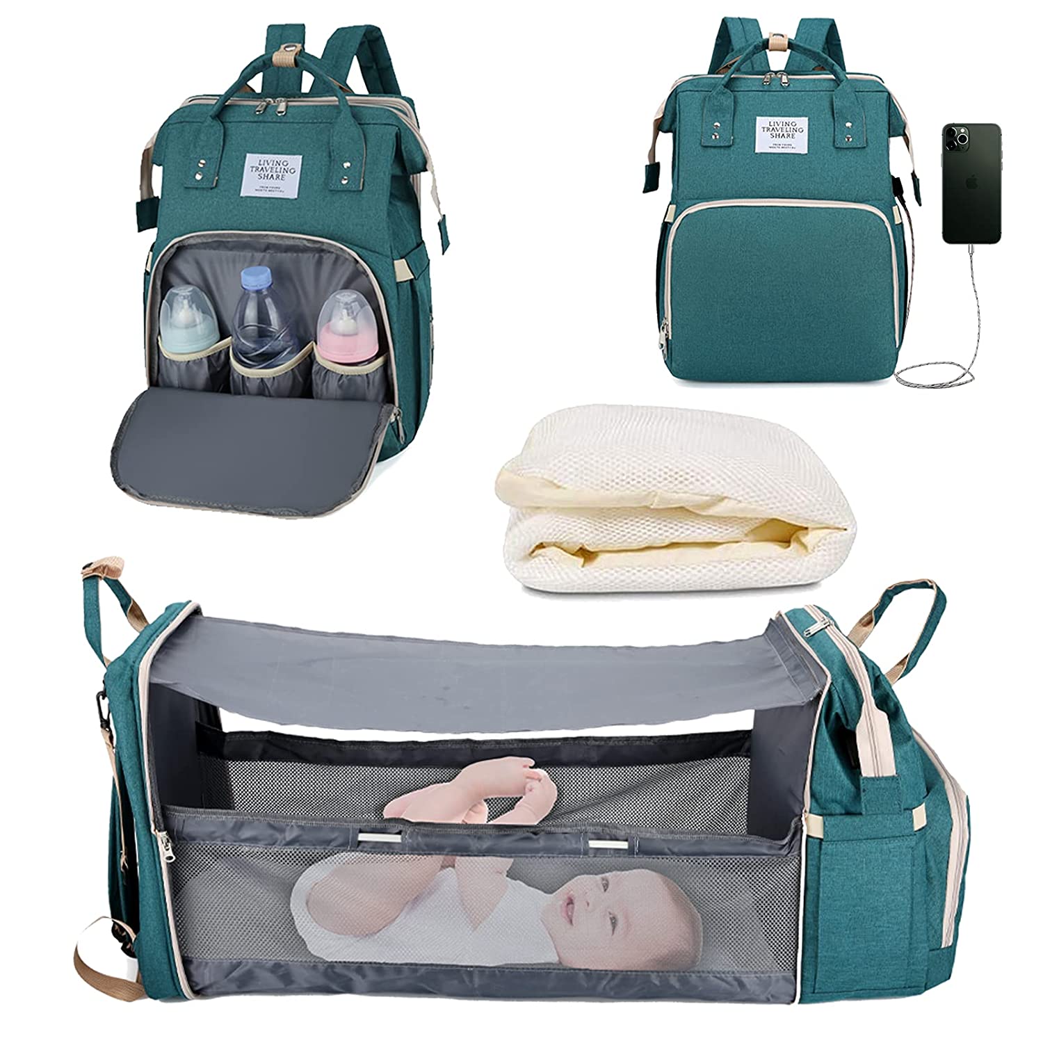 Sac à langer portatif | Berceau de voyage BabyNappy™ - Bébé aux 4 saisons